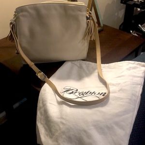 Brighton Cream leather purse with light tan trim